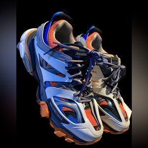 Men’s Balenciaga track, size 43 orange, white blue and gray,